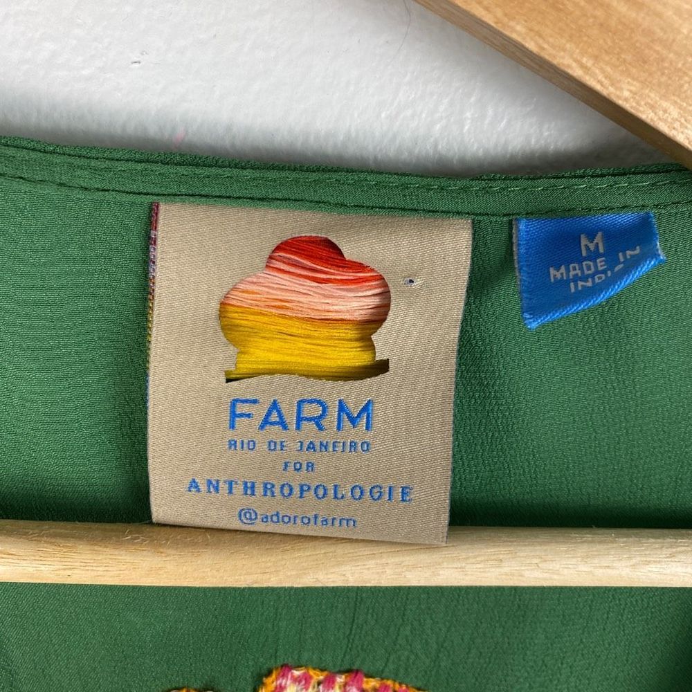 Farm Rio Jessalyn Embroidered Floral Belted Dress Green - Picture 12 of 12